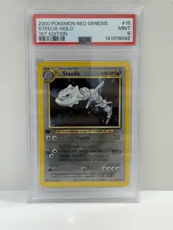 2000 POKEMON NEO GENESIS 1ST EDITION STEELIX HOLO 15 PSA 9 Swirl - Image 1
