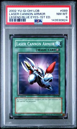2002 YU-GI-OH! LOB-LEGEND OF BLUE EYES WHITE DRAGON LASER CANNON ARMOR PSA 8 - Image 1