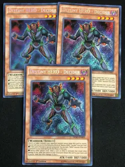 YUGIOH DESTINY HERO DECIDER DESO-EN003 1ST SECRET X3 NM - Image 1