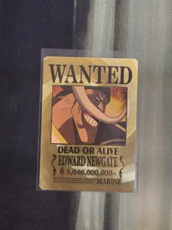 Edward Newgate One Piece Wanted Poster Gold Card - Image 1