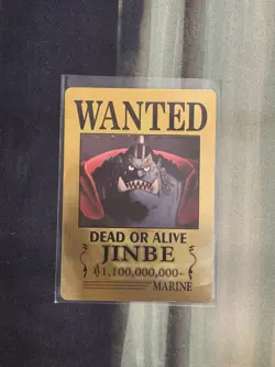 Jinbe One Piece Wanted Poster Gold Card - Image 1