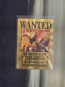 Doflamingo One Piece Wanted Poster Gold Card - Image 1