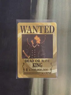 King One Piece Wanted Poster Gold Card - Image 1