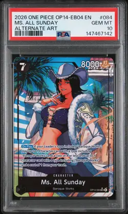 2026 ONE PIECE OP14-EB04-THE AZURE SEA'S SEVEN #084 MS. ALL SUNDAY PSA 10 - Image 1