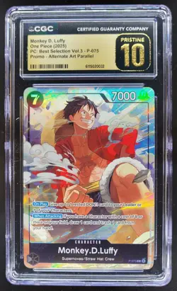 2025 ONE PIECE MONKEY D. LUFFY PROMO ALT ART P-075 CGC 10 PRISTINE B PT - Image 1