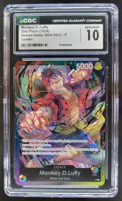 2024 ONE PIECE MONKEY D. LUFFY LEADER SEALED BATTLE CGC 10 C PT - Image 1