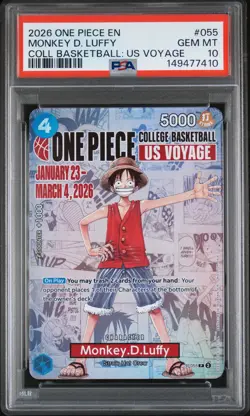 2026 ONE PIECE PROMOS ONE PIECE COLLEGE BK: US VOYAGE MONKEY D. LUFFY PSA 10 - Image 1