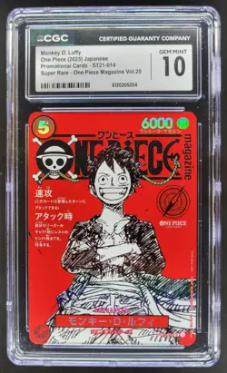 2025 ONE PIECE JP MONKEY D. LUFFY SUPER RARE PROMO ST21-014 CGC 10 B PT - Image 1