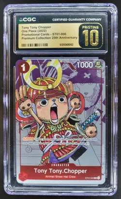 2022 One Piece Premium 25th Anniversary Tony Chopper Promos CGC 10 PRISTINE C PT - Image 1