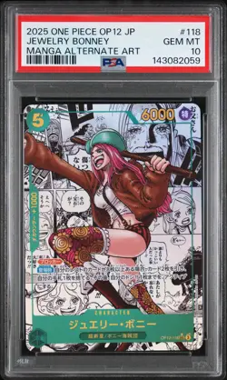 2025 ONE PIECE JAPANESE MANGA ALTERNATE ART OP12-#118 JEWELRY BONNEY PSA 10 - Image 1