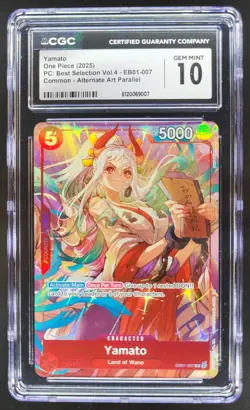 2025 One Piece Best Selection Vol.4 Yamato Rare Alt Art #EB01-007 CGC 10 B PT - Image 1