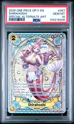 2025 One Piece OP11 En Shirahoshi Special Alternate Art #057 PSA 10 Gem Mint - Image 1