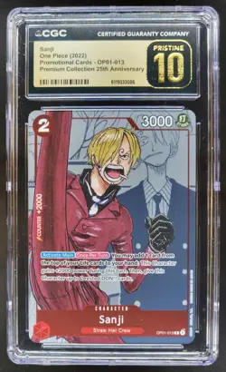 2022 One Piece Premium 25th Anniversary Sanji Promos CGC 10 PRISTINE C PT - Image 1