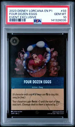 2023 DISNEY LORCANA EN P1-PROMO EVENT EXCLUSIVE #33 FOUR DOZEN EGGS PSA 10 - Image 1