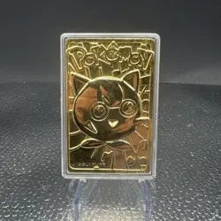 Burger King Pokemon 23K Gold Plated Trading Card JigglyPuff W/COA Plastic Case - Image 1