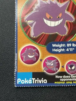 Pokemon PokeTrivia Gengar #94 Burger King The First Movie 1999 Promo Card MP/DMG - Image 5