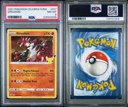 2021 Pokemon Celebrations 017/025 Groudon PSA 8 Near Mint Holo Foil Rare Card - Image 3