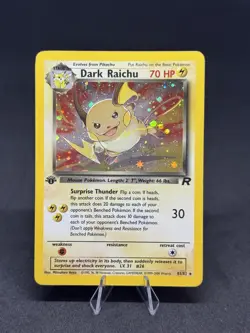 Pokemon Team Rocket Dark Raichu 83/82 Holo 1st Edition Secret Rare Card - Image 1