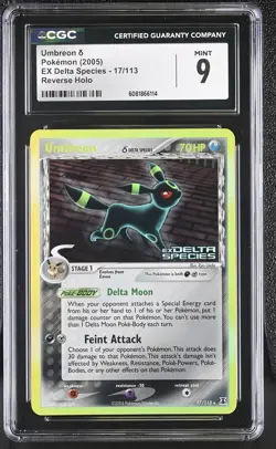 CGC 9 MINT Umbreon EX Delta Species 17/113 Reverse Holo STAMPED Pokemon Card - Image 1
