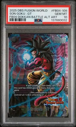 2025 DRAGON BALL SUPER CARD GAME FUSION WORLD NEW ADVENTURE SON GOKU : GT PSA 10 - Image 1