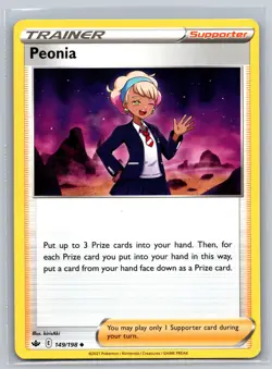 Peonia 149/198 Chilling Reign Pokemon TCG Trainer Supporter Card Prize Swap - Image 1
