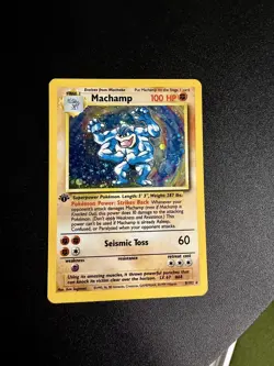 Pokemon Machamp Base Set Holo Rare 1st Edition 8/102 100 HP 1999 English Card - Image 1