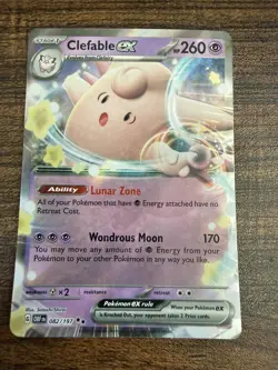 Clefable ex 082/197 Pokemon Card- Near Mint- Obsidian Flames - Image 1