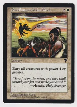 Ink Bleed Retribution of the Meek MP Visions MTG Magic Factory Error Misprint! - Image 1