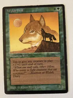 Magic the Gathering MTG Arabian Nights Wyluli Wolf Dark MP (Beta Bob) - Image 1