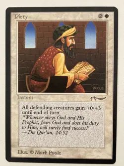 Magic the Gathering MTG Arabian Nights Piety Dark LP (Beta Bob) - Image 1