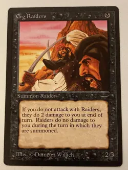 Magic the Gathering MTG Arabian Nights Erg Raiders Dark LP (Beta Bob) - Image 1