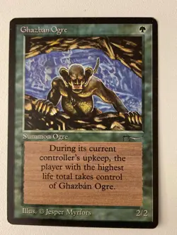 Magic the Gathering MTG Arabian Nights Ghazban Ogre MP (Beta Bob) - Image 1