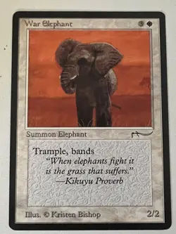 Magic the Gathering MTG Arabian Nights War Elephant Dark LP (Beta Bob) - Image 1