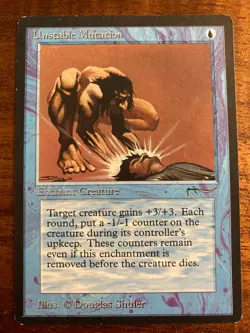 Magic the Gathering MTG Arabian Nights Unstable Mutation MP (Beta Bob) - Image 1