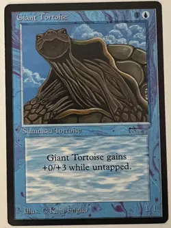 Magic the Gathering MTG Arabian Nights Giant Tortoise Dark MP (Beta Bob) - Image 1