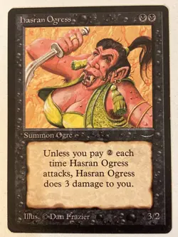Magic the Gathering MTG Arabian Nights Hasran Ogress Dark MP (Beta Bob) - Image 1
