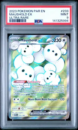 2023 POKEMON PAR EN-PARADOX RIFT ULTRA RARE #233 MAUSHOLD EX PSA 9 - Image 1