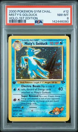 2000 POKEMON GYM CHALLENGE HOLO-1ST EDITION #12 MISTY'S GOLDUCK PSA 8 - Image 1