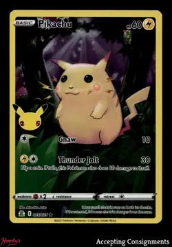 2021 Pokemon TCG Celebrations #005 Pikachu HOLO RARE - Image 1