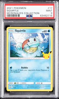 2021 POKEMON MCDONALD'S COLL #17 SQUIRTLE PSA 9 - Image 1