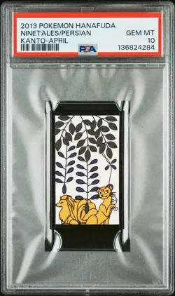 2013 POKEMON HANAFUDA KANTO APRIL NINETALES/PERSIAN PSA 10 - Image 1
