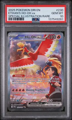 2025 POKEMON DESTINED RIVALS SPECIAL ILLUSTRATION RARE ETHAN'S HO-OH EX PSA 10 - Image 1