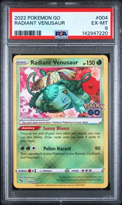 2022 POKEMON GO #004 RADIANT VENUSAUR PSA 6 - Image 1
