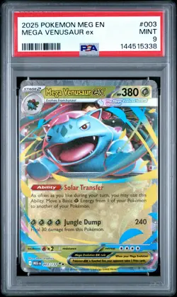 2025 POKEMON MEG EN-MEGA EVOLUTION #003 MEGA VENUSAUR EX PSA 9 - Image 1