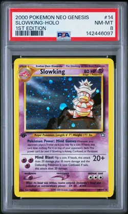 2000 POKEMON NEO GENESIS 1ST EDITION #14 SLOWKING-HOLO PSA 8 - Image 1
