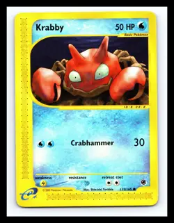 💥 KRABBY Pokemon 2002 TCG (Expedition E-Reader Set) Non Holo # 115/165 - Image 1