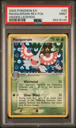 PSA 9 MINT 2004 Pokemon EX Hidden Legends MASQUERAIN #20 Reverse Holo Vintage - Image 1