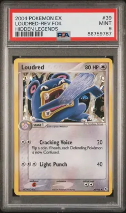 Pokemon PSA 9 MINT Loudred 39/101 EX Hidden Legends Reverse Holofoil 2004 Foil - Image 1
