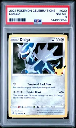2021 POKEMON CELEBRATIONS #020 DIALGA PSA 8 - Image 1