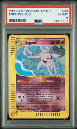 2003 POKEMON AQUAPOLIS #H9 ESPEON-HOLO PSA 6 - Image 1